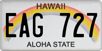 HI license plate EAG727