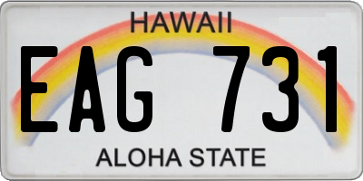 HI license plate EAG731