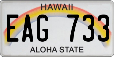 HI license plate EAG733