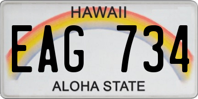 HI license plate EAG734