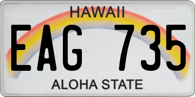 HI license plate EAG735