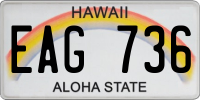 HI license plate EAG736