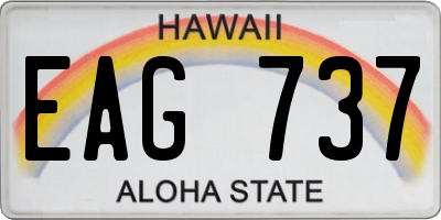 HI license plate EAG737