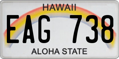 HI license plate EAG738