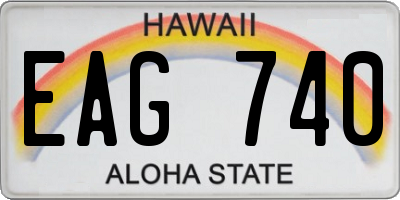 HI license plate EAG740