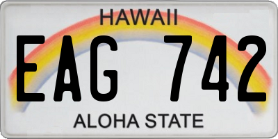 HI license plate EAG742