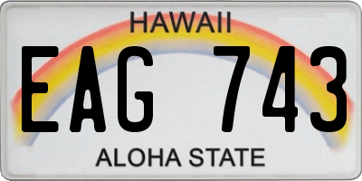 HI license plate EAG743