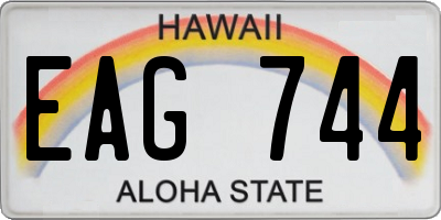 HI license plate EAG744