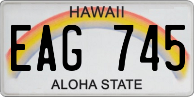 HI license plate EAG745