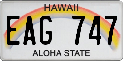 HI license plate EAG747