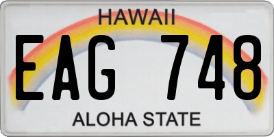 HI license plate EAG748