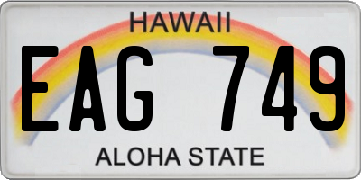 HI license plate EAG749