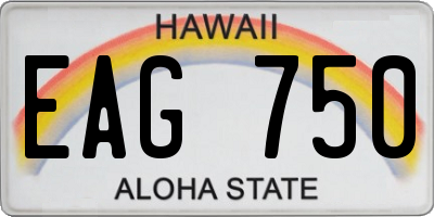 HI license plate EAG750