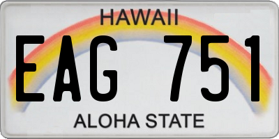 HI license plate EAG751