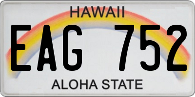 HI license plate EAG752