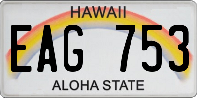 HI license plate EAG753