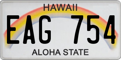 HI license plate EAG754