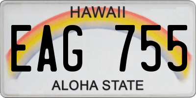 HI license plate EAG755