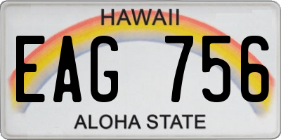 HI license plate EAG756