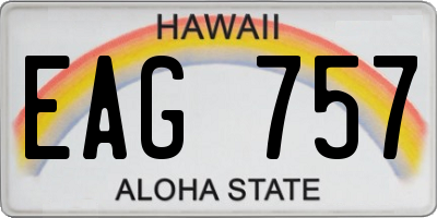 HI license plate EAG757