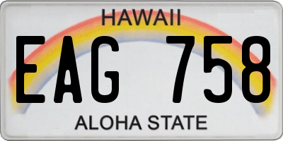 HI license plate EAG758