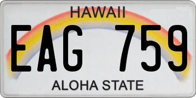 HI license plate EAG759