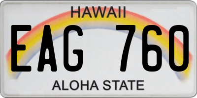 HI license plate EAG760