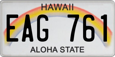 HI license plate EAG761