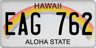 HI license plate EAG762