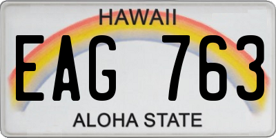 HI license plate EAG763