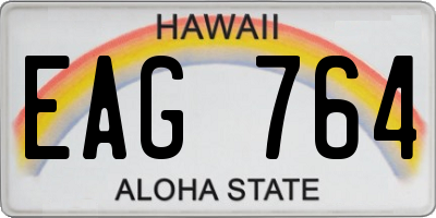 HI license plate EAG764