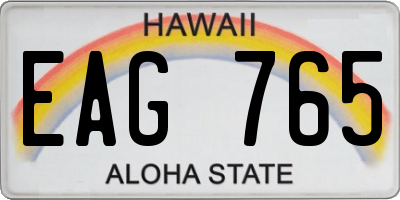 HI license plate EAG765