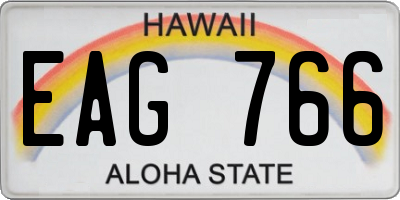 HI license plate EAG766