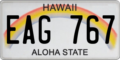 HI license plate EAG767