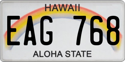 HI license plate EAG768