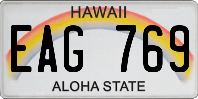 HI license plate EAG769