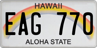 HI license plate EAG770