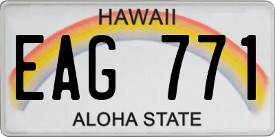 HI license plate EAG771