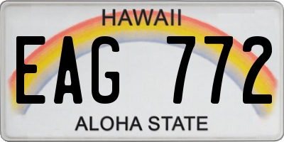 HI license plate EAG772