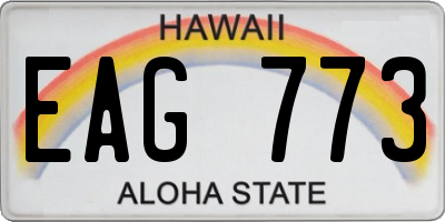 HI license plate EAG773