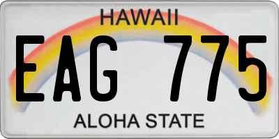 HI license plate EAG775