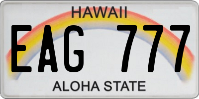 HI license plate EAG777