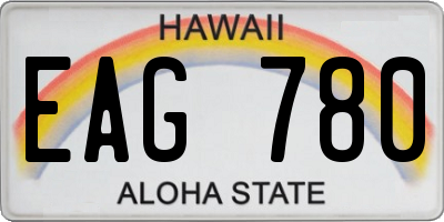 HI license plate EAG780