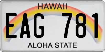 HI license plate EAG781