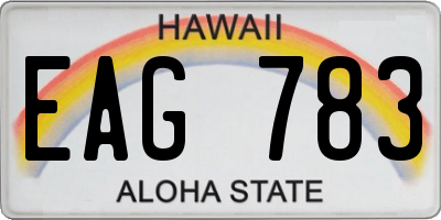 HI license plate EAG783