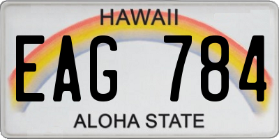 HI license plate EAG784