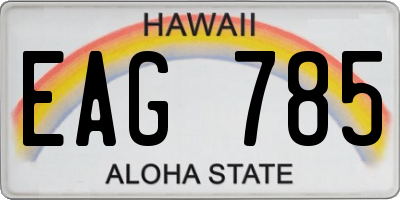 HI license plate EAG785