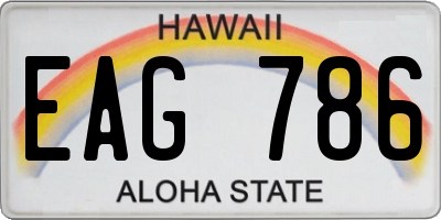 HI license plate EAG786