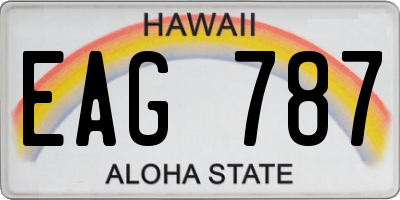 HI license plate EAG787