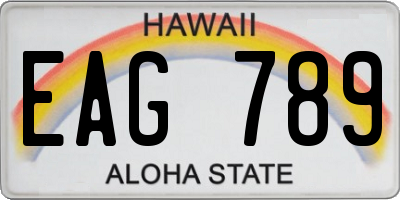 HI license plate EAG789